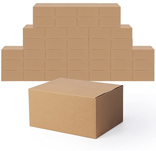 EYMPEU Scatola di Cartone,Scatola per Spedizione 20.3 x 15.3 x 10.2 cm Scatoloni per Imballaggio, Scatola Marrone 40 Pezzi