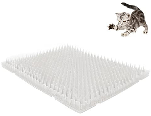 Qcwwy Paquete de 8 Alfombrillas para Mascotas, Alfombrilla Repelente de Gatos, Alfombrilla Disuasoria Empalmable, Alfombrilla Reutilizable para Gatos, Alfombrilla para Perros, Protector