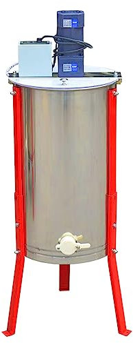 WRJAHCG Honigschleuder Elektrisch, 2/3/4 Rahmen 304 Edelstahl Honey Extractor, mit Transparenter Abdeckung Verstellbarer Ständer, für Imker und Bienenzüchter Zubehör,4 Frames