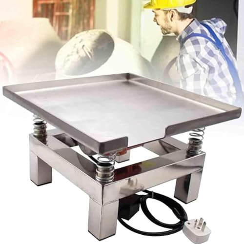 COYEUX Table vibrante de Ciment en béton, Machine vibrante de vibrateur de Plaque Plate en béton d'acier Inoxydable de 35 * 35 cm, pour secouer la Poudre Humide/enlever Les Bulles/précipiter