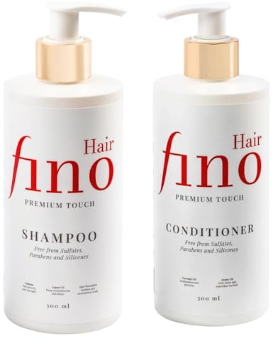 fino Hair Shampoo Conditioner Set für trockenes & geschädigtes Haar – mit Biotin & Keratin – stärkt, repariert & verleiht Glanz – ohne Silikone & Parabene