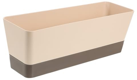 TOYANDONA Rectangular para Suculentas con Bandeja Maceta de Plástico para Alféizar Estrecho para Jardín Oficina y Decoración Exterior