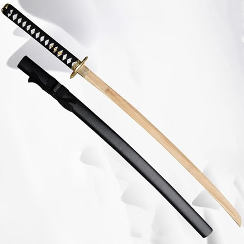 HJHUUA Espadas samuráis de bambú,práctica de Artes Marciales Kendo,Katana Japonesa de Madera,con Vaina,Accesorios de fotografía de Cosplay,bokken Hecho a Mano,una Variedad de Estilos para Elegir