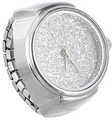DECHOUS Anello con Movimento al Quarzo e Design Semplice Argento, Anello Orologio Vintage da Dito per Uomo e Donna, come Regalo per Compleanno o Capodanno