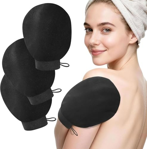 4 Pcs Exfoliating Gloves, Exfoliating Mitt for Body | Dual-Sided Deep Clean Exfoliation Scrubbing Mitt, Dead Skin Remover Glove Deep Body Scrubber, Easily Smooth Skin Surface