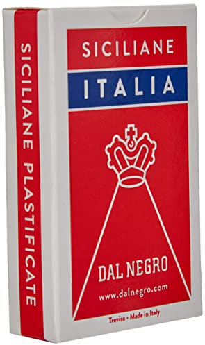 Dal Negro 10072 - Siziliane Italien regionale Spielkarten, Federmäppchen rot, 3 anni to 99 anni