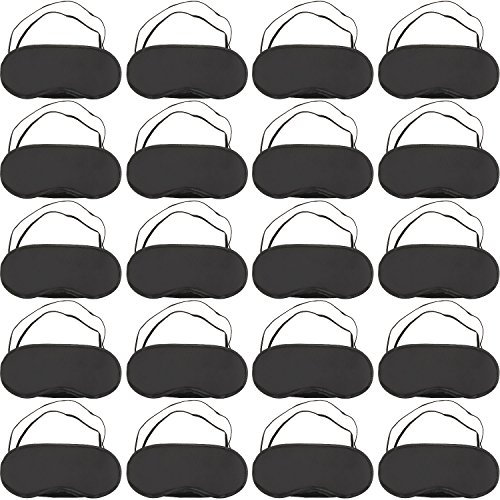 20 Pack Blindfold Eye Mask for Sleep Game Travel with Nose Pad (Black)