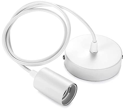 XINYANSEE Suspension Luminaire Industrielle Vintage Rétro Abat-jour Plafonnier Edison E27 Éclairage de Plafond Lustre Cuisine Salle à manger Salon Chambre Restaurant Bar (Blanc)