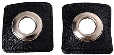 Ösen Patches für Kordeln Lederimitat, Schwarz