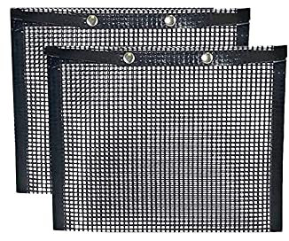 Tiardey 2pcs 9.4x5.5Inch Grill Mesh Bag, Antihaft-Backbeutel Grillen Backen Hochtemperaturbeständig, wiederverwendbar für Picknick-Grill im Freien