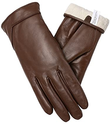 Vislivin Womens Leather Gloves Touch Screen Winter Glove Warm Driving Gloves