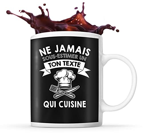 Mug cuisine Prénom métier âge Personnalisable | Tasse drôle pour Cuisinier | idée cadeau anniversaire Noël fête des Pères