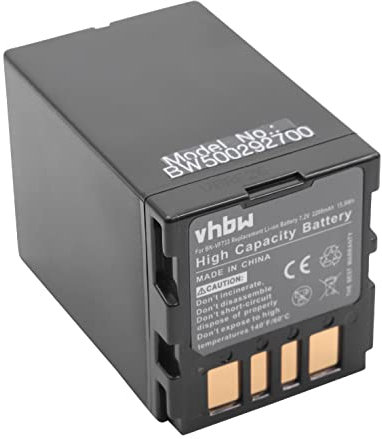 vhbw batteria sostituisce JVC BN-VF714, BN-VF707US, BN-VF707, BN-VF707U, BN-VF714U per videocamera camcorder (2200mAh, 7,4V, Li-Ion)
