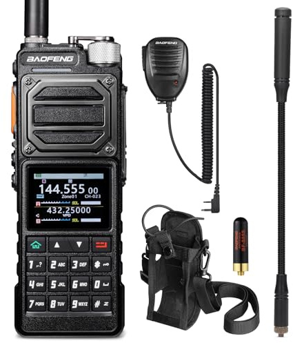 BAOFENG UV-25 Plus 12W GPS Amateurfunkgerät, Handfunkgerät mit großer Reichweite, Multi-Band-Empfänger mit 5200mAh-Akku, USB-C-Anschluss, 5cm großes Farbdisplay, 1000 Kanäle, Falldetektionsalarm