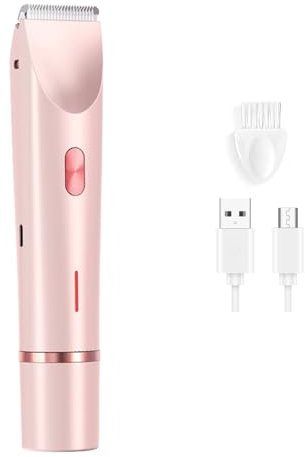 Intimrasierer für Frauen, 2025 Neu 2 in 1 Dual Head Shaver Rasierer, Damenrasierer Elektrisch mit USB Ladestati für Körper, Scham und Nase (Rosa)