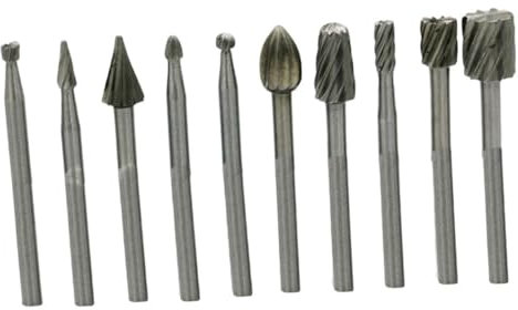 YOSADIER 10pezzi Punte Rotanti in Acciaio Ad Alta Resistenza Punte Da Trapano Impugnatura Rotonda Set Di Punte Per Intaglio e Taglio Totale Di Circa Adatto Per Legno Alluminio Plastica e Al