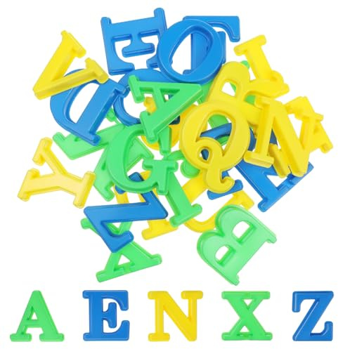 NUOBESTY Lot de 26 Moules à Lettres Créatifs en Plastique pour Sable de Plage, Accessoires d'apprentissage pour Enfants