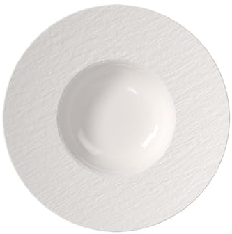 Villeroy & Boch – Manufacture Ice piatto da pasta, ca. 28 × 28 × 5 cm, bianco effetto ghiaccio opaco-lucido, lavabile in lavastoviglie e utilizzabile nel microonde, porcellana Premium