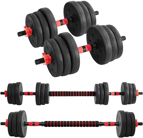 Yaheetech Dumbbells Set 20kg Adjustable Dumbbell & Barbell Weight Set