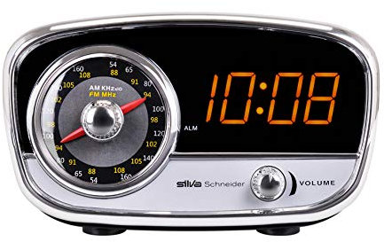 Silva Schneider UR 1967 Radio réveil FM avec Affichage LED, AUX, FM, Noir