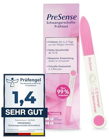 PreSense® - Schwangerschafts-Schnelltest - Schnell, Sicher, Zuverlässig und Einfach – Urintest - SS Test Schwanger – Schwangerschaft