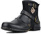 OSSTONE Herren Leder chukkastiefel Worker Biker Boots-Motorrad-Leder-Schuhe für Schnürstiefeletten Boots OS-5008-1-black-US13