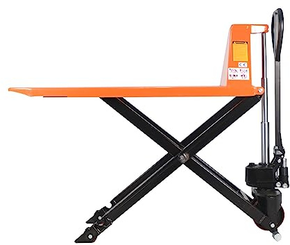 Tory Carrier Manual Scissor Pallet Jack Hand Truck Lift 2200lbs Capacity 45 Lx21 W Fork, 3.3'' Lowered, 31.5'' Raised Height for Open Bottom Pallet