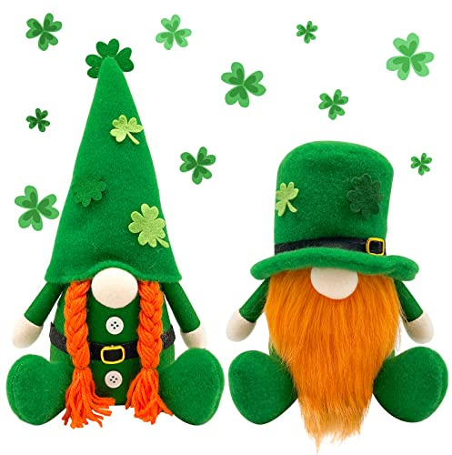 St Patricks Day Decorations - St Patricks Day Decor - Leprechaun Stuffy Doll, St Patrick's Day Plush Shamrock Gnomes Decorations for Home, Office - St. Patricks Day Table Centerpiece - Irish Gifts