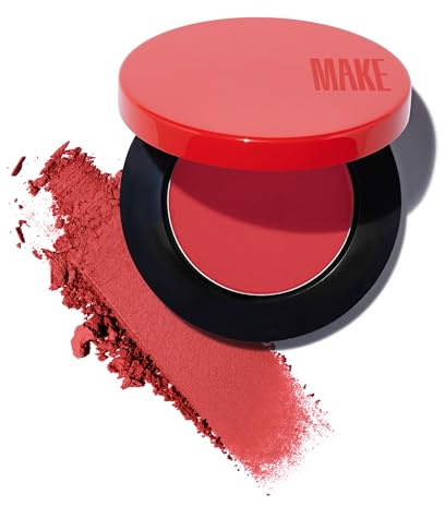 MAKE Beauty Skin Mimetic Microsuede Blush - Matte Powder Blush for Cheeks with Long Lasting Color - Non Comedogenic, Travel Size Makeup Single Palette. Shade - Crimson Sky (Red)