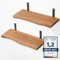 LAMO Manufaktur 2 Stück Wandregal Holz 2X 42cm | Schweberegal Massiv 100% Echtholz | Hängeregal für Wohnzimmer, Schlafzimmer, Küche, Büro, Badezimmer | Wandregale Set 2 Baumkante |Regal Farbe: Dunkel