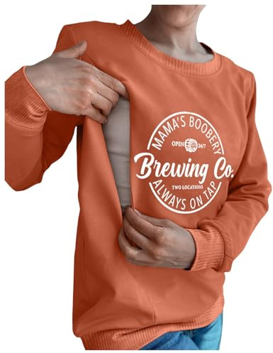 Mama's Casual Sweat-shirt de maternité/d'allaitement confortable Pull d'allaitement T-shirt à manches longues pour femme Vêtements de maternité Pull d'allaitement Femme Pull Col Rond T-shirt
