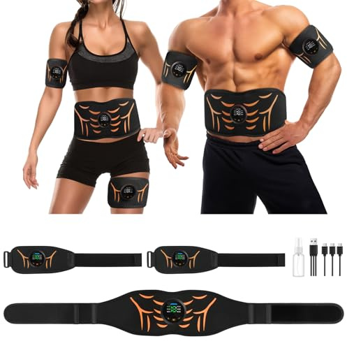 CinturóN Tonificador Muscular - Fuerte Ab Electroestimulador Muscular Con 6 Modos Y 18 Niveles De Intensidad Para Hombres Y Mujeres CinturóN Estimulador Muscular Abdominal Para Casa Oficina Y Gimnasio