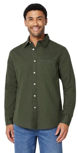 Amazon Essentials Men's Regular-Fit Long Sleeve Linen Blend Shirt