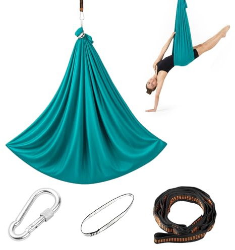 GREENSAPPIRE Aerial Yoga Hängematte Set, Aerial Yogas Swing Air Fliegen, Nestschaukel, Yoga-Schaukel Hammock Swing Tragfähigkeit Mit Beschläge, Anti-Gravity-Übungen für Indoor Outdoor