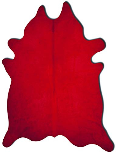 Natural Geneva Cowhide Area Rugs for Living Room and Bedroom | Handmade 100% Cow Rug with Low Pile | Shed-Resistant Home and Office Rug, Firecracker, 6 ft x 7 ft