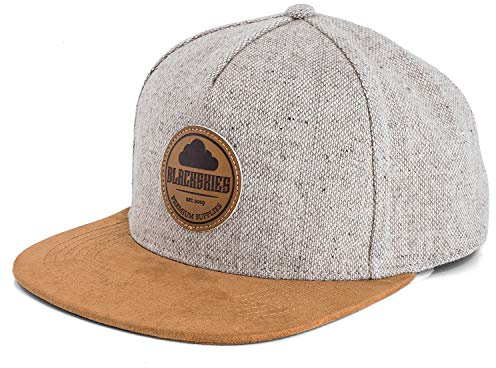 Blackskies® Pathfinder Snapback Cap | Casquette à visière Unisexe Baseball Premium Basecap Réglable Taille Unique - Gris Chinée Beige Homme Femme - Streetwear Outdoor Été Loisirs