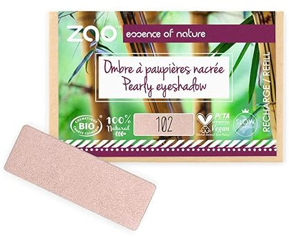 ZAO essence of nature - Recharge Ombre à paupières rectangle Nacrée 102 Beige rose - 1,3 gr