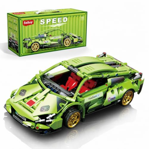 Sosuy Sports Car Building Blocks Pull Back 1:18 Display Model Boys Teens