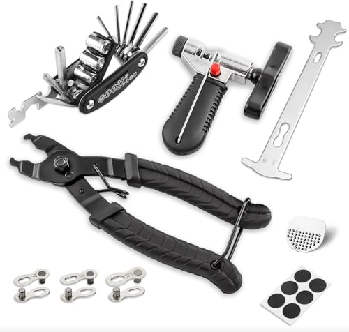 Astis Kettennieter Fahrrad Set, Fahrrad Link Zange, Fahrrad Ketten Werkzeug und 4 Paar Fahrradketten Nieten für 6-12 Fach Ketten, rutschfest & Langlebig, Perfekt für Notfall-Reparaturen