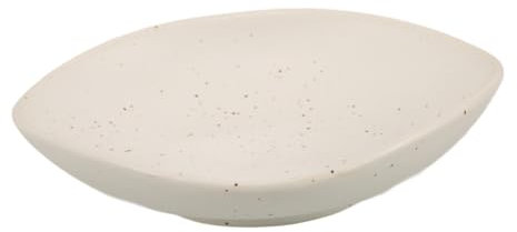 SOIMISS Plateau à Bijoux Vintage en Céramique Blanche, Coupelle Décorative Multifonction pour Rangement Bagues et Colliers, Petit Plat Élégant pour Coiffeuse, 13 Cm
