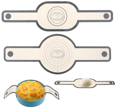 2 Pcs Silicone Bread Sling for Dutch Oven Oval Round Bread Baking Mat Reusable Dutch Oven Liners with Long Handle Easy Clean Bread Baking Supplies to Transfer Sourdough