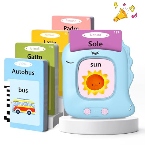 Talking Flash Cards Bambini Regalo 224 Parole Giochi Autismo Montessori | Schede Parlanti Flashcards Giocattoli Educativi per Bambino Bambina Regali di Compleanno