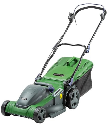 Forte Tosaerba elettrico da 1800 W con larghezza di taglio di 41 cm, 6 altezze di taglio regolabili, opzione pacciamatura e rullo posteriore. Potente tosaerba elettrico per prati grandi (tosaerba da