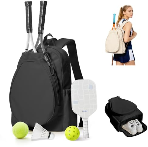 BJLFS tennisryggsäck, tennisväska, unisex tennisryggsäck för kvinnor män, racketväska ryggsäck väska för tennis badminton, tennisryggsäck sportryggsäck, ryggsäck, sportväska
