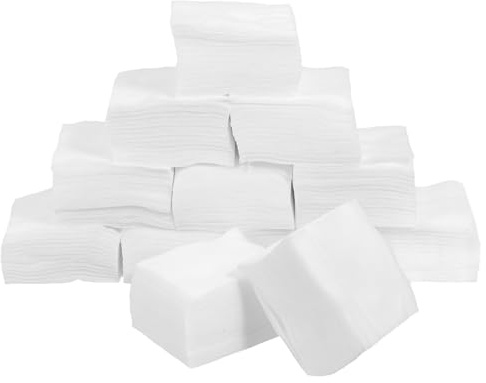 GRADENEVE Lot de 1200 Tampons Démaquillants en Tissu Non Tissé Blanc, Doux et Absorbants, Fins pour Usage Professionnel en Salon de Beauté