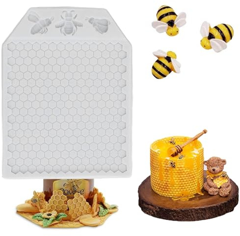 Stampo in silicone Bumble Bee, api a nido d'ape, cioccolato, silicone, alveare, fondente, alveare, dolci, per decorare cupcake, torte, zucchero, cioccolato, caramelle, dolci