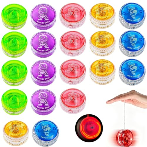 NKFBEV 20Pcs Yoyo, Yo-yo Professionnel, Yoyo Enfant, Jouets Yoyos LED pour Débutant, Design Ergonomique, Party Mitgebsel Füller, Fêtes et Célébrations, Dimensions Compactes pour Couleur Aléatoire