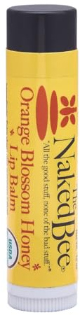 The Naked Bee Orange Blossom Honey Lip Balm 0.15oz – Moisturising Lip Care Stick Hydrating & Conditioning Balm Natural Skincare Gift for Women