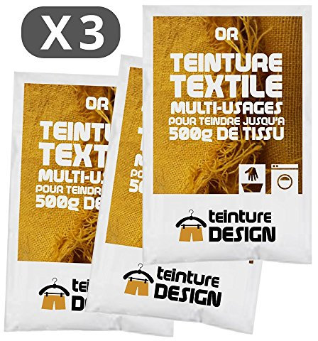 Set aus 3 Textilfarben - Gold - Universal Textilfarbe für Kleidung und natürliche Stoffe