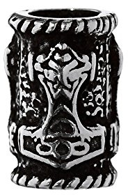 NKlaus Wikinger-Bartperle, Haarschmuck, Thorhammer, 925 Sterlingsilber